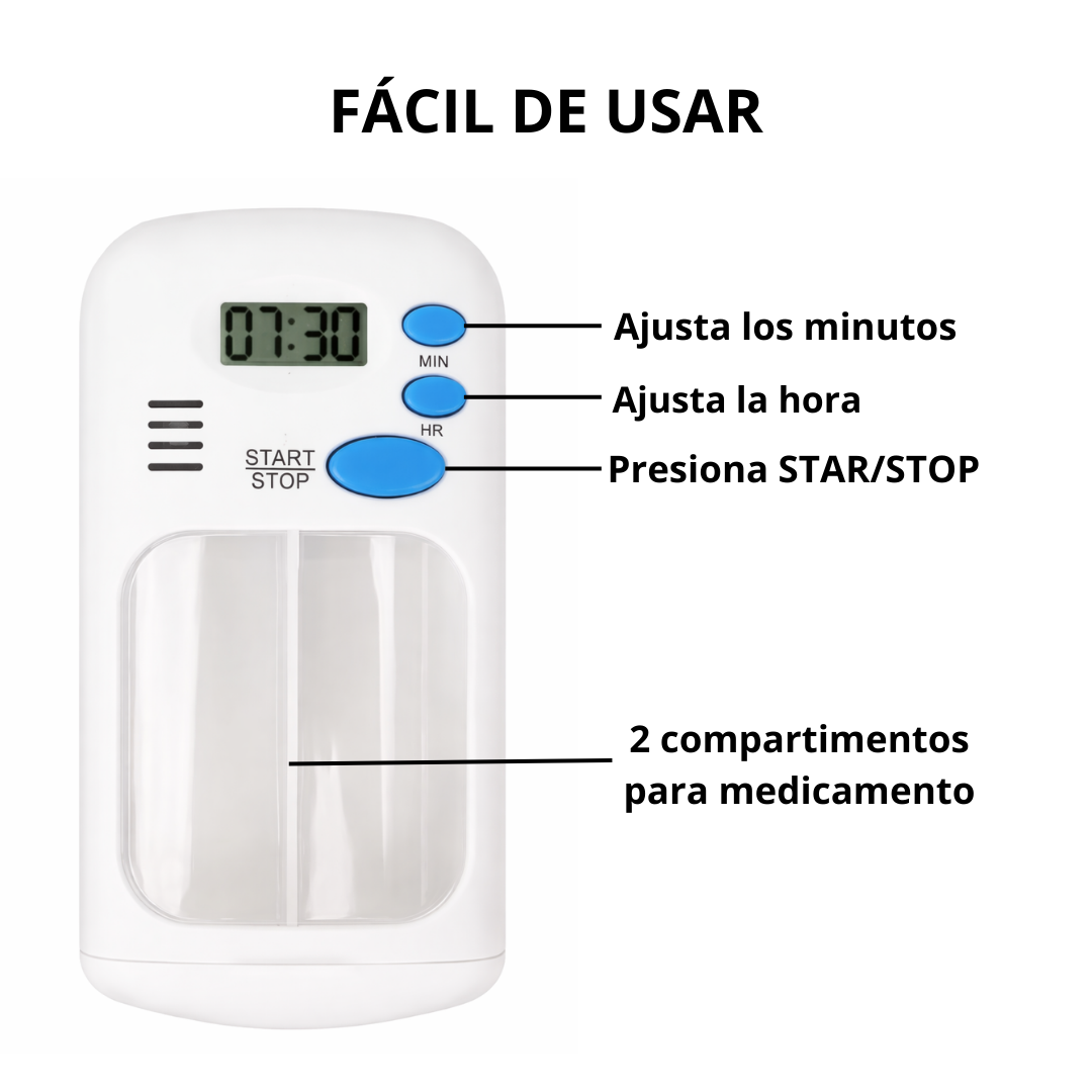 MediTimer Pro™ | Pastillero Digital con Alarma Inteligente